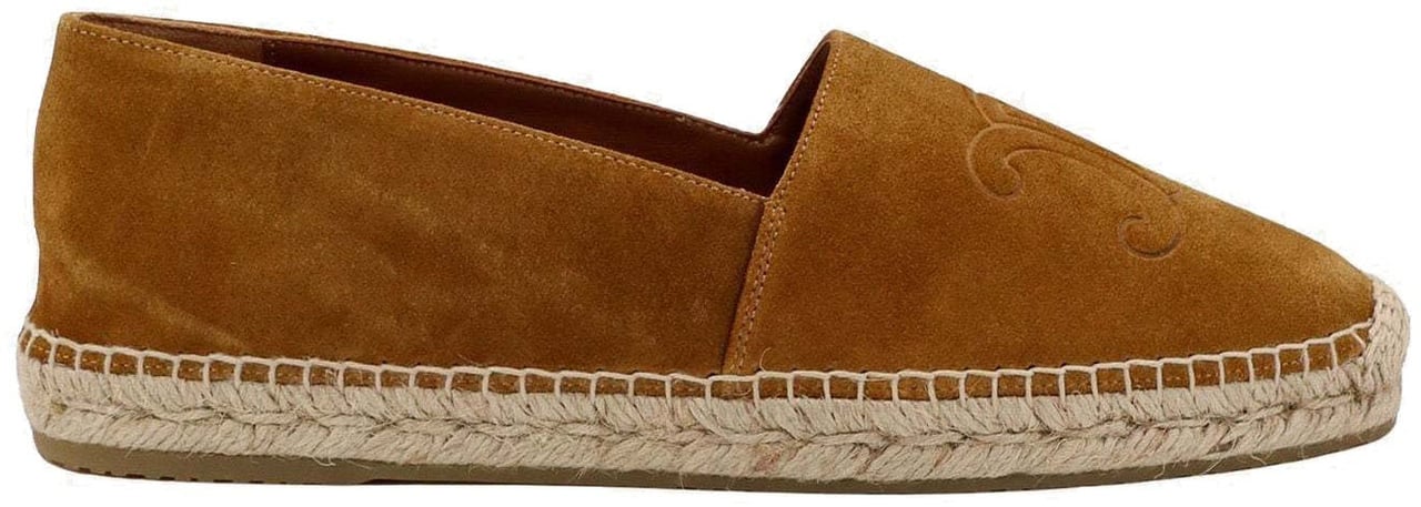Celine Celine Triomphe Suede Espadrilles Bruin