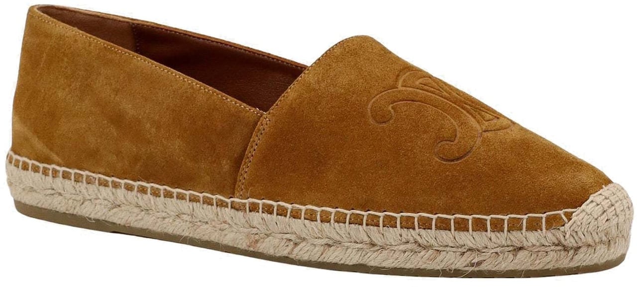 Celine Celine Triomphe Suede Espadrilles Bruin