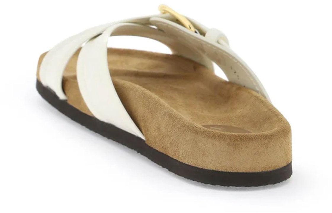 Valentino Valentino Garavani Leather Flat Sandals Wit