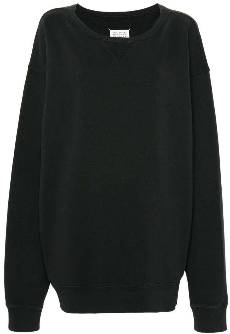 Maison Margiela Maison Margiela Cotton Oversize Sweatshirt Zwart