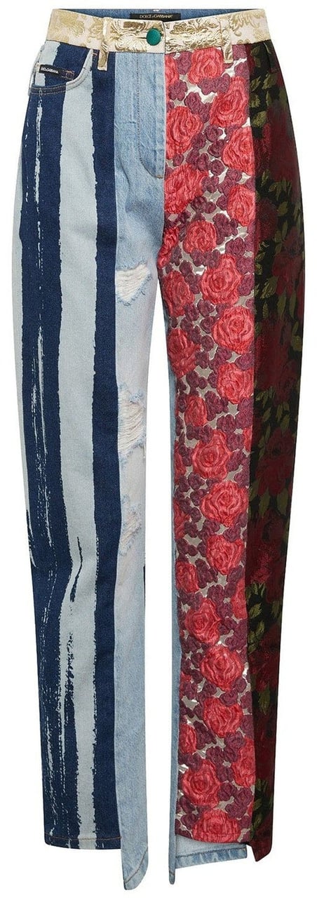 Dolce & Gabbana Dolce & Gabbana Embroidered Denim Pants Blauw