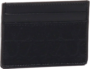 Valentino Valentino Black leather Toile Iconographe card holder Zwart