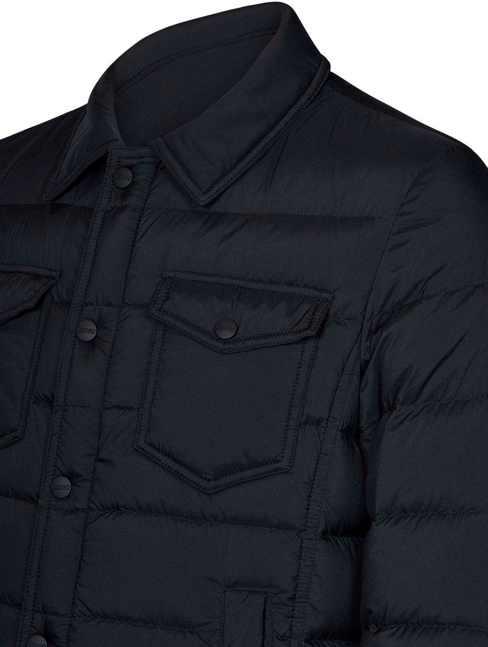 Herno Quilted down jacket 'La Denim' Zwart