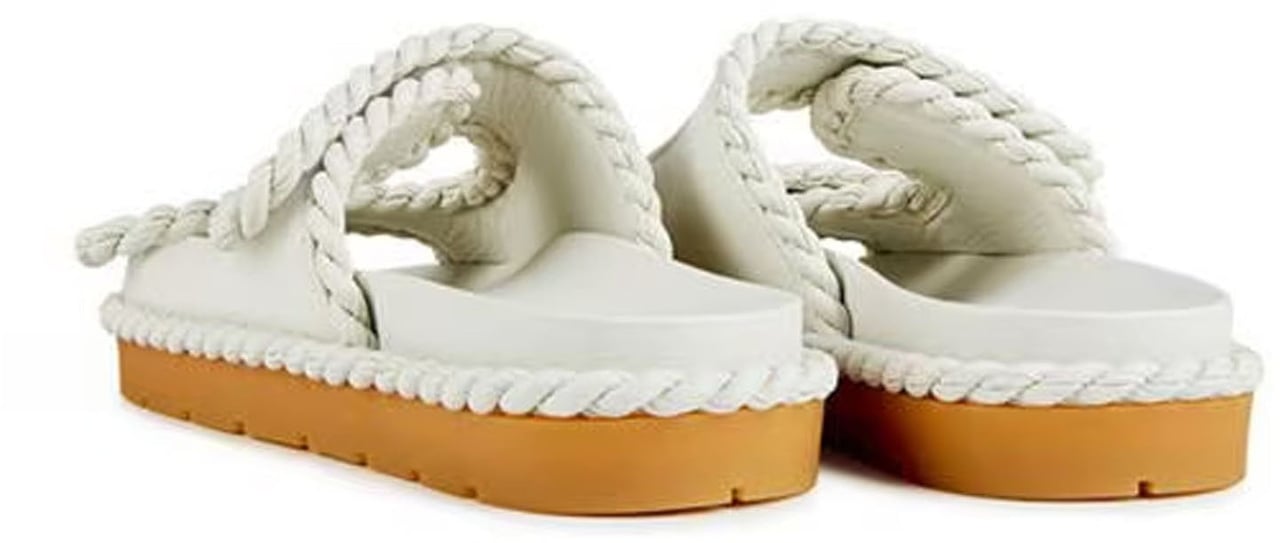 Bottega Veneta Bottega Veneta Jack Flat Mule Sandals Wit