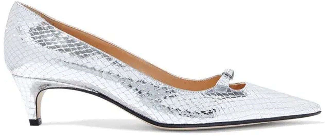 Sergio Rossi Sergio Rossi Isobel 045 Leather Pumps Zilver