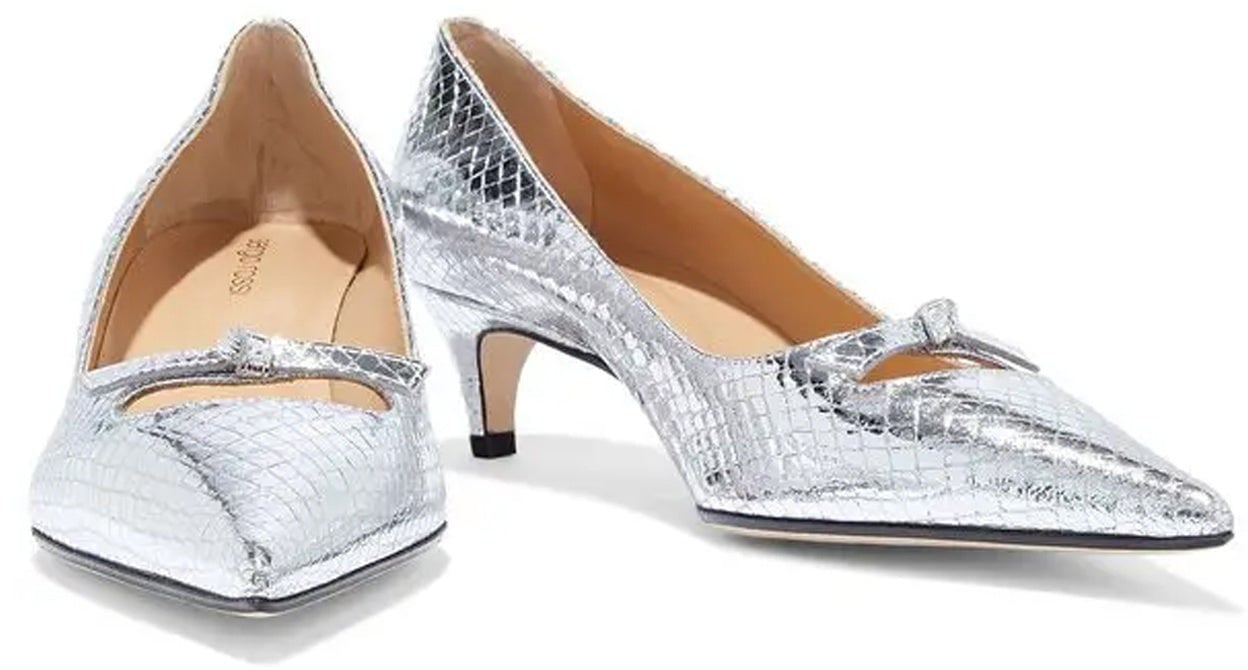 Sergio Rossi Sergio Rossi Isobel 045 Leather Pumps Zilver