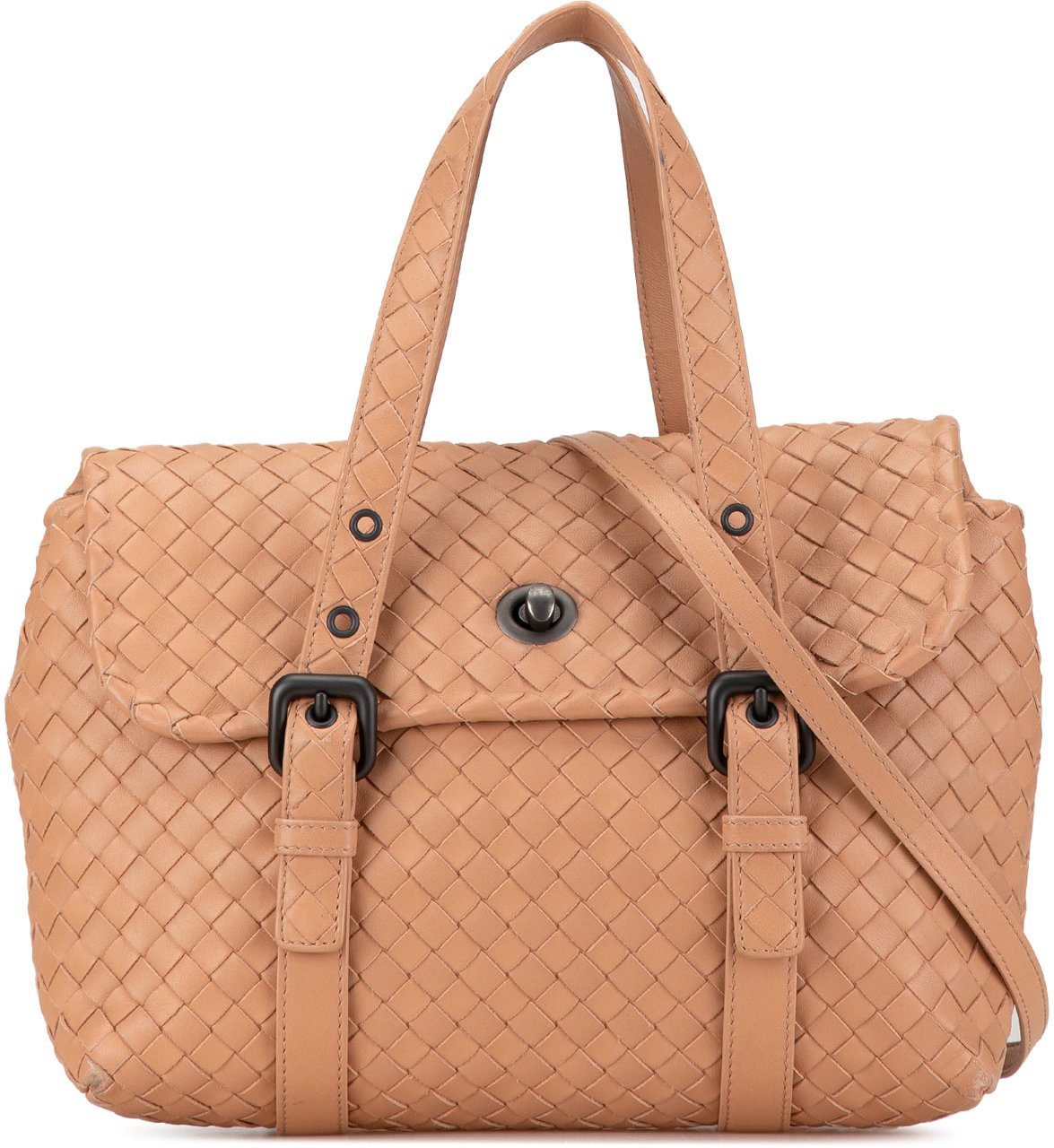 Bottega Veneta Intrecciato Flap Satchel Bruin