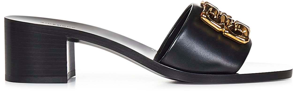 Givenchy Givenchy Black leather mules Zwart