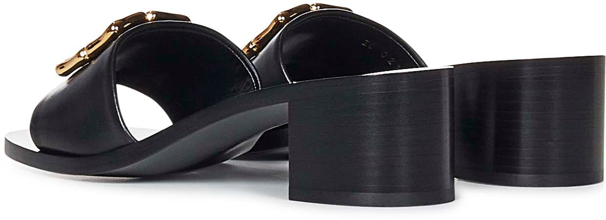 Givenchy Givenchy Black leather mules Zwart