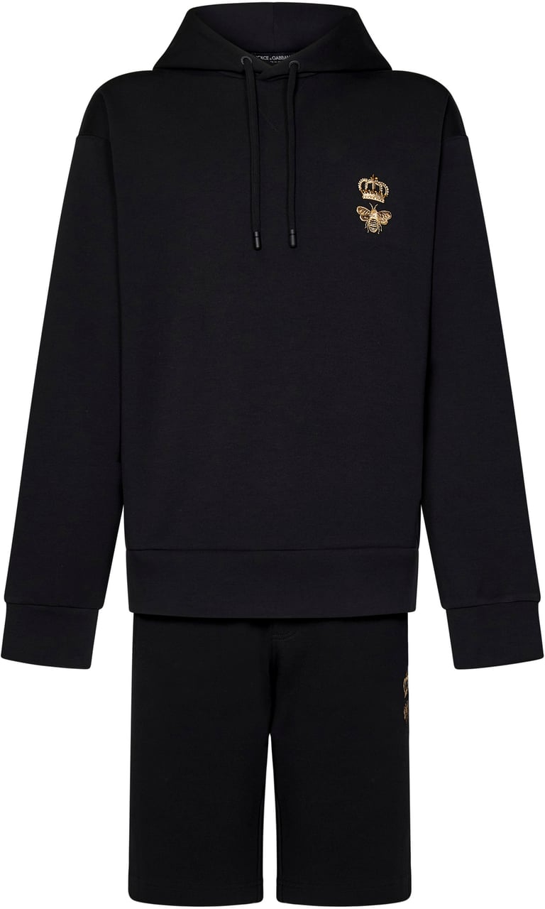 Dolce & Gabbana Heren Cotton jersey hoodie Zwart