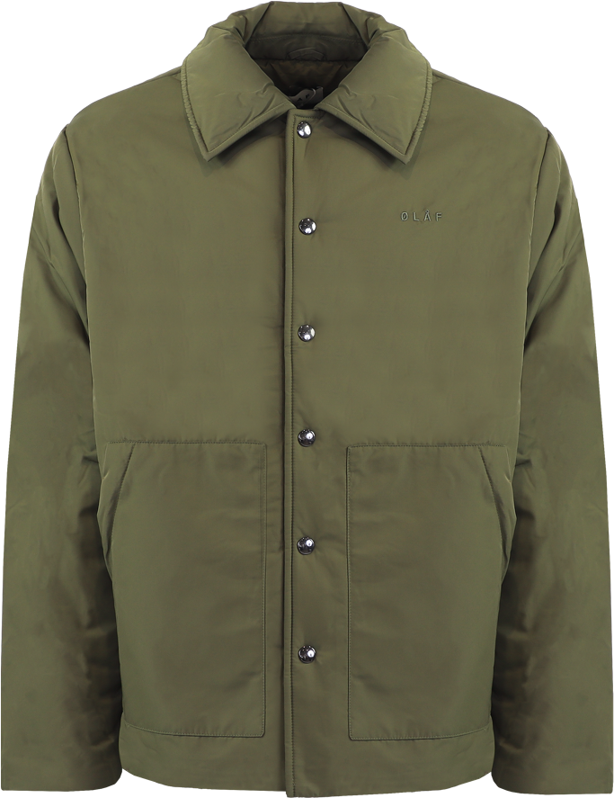 ØLÅF Heren Padded Coach Jacket Groen Groen