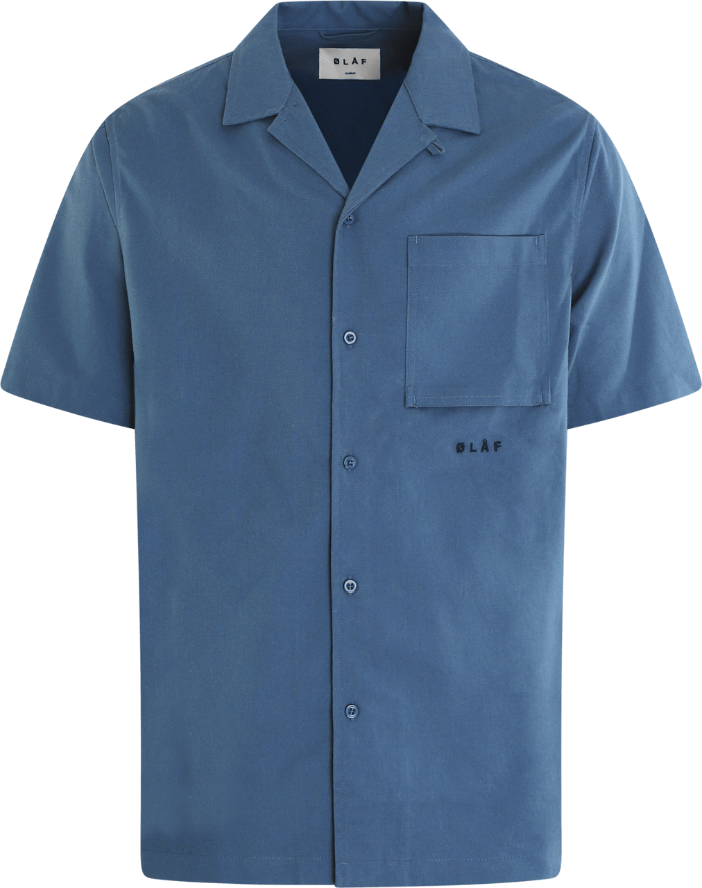 ØLÅF Heren Cotton Linen Shirt Blauw Blauw