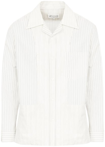 Maison Margiela Long Sleeved Shirt Striped Wit