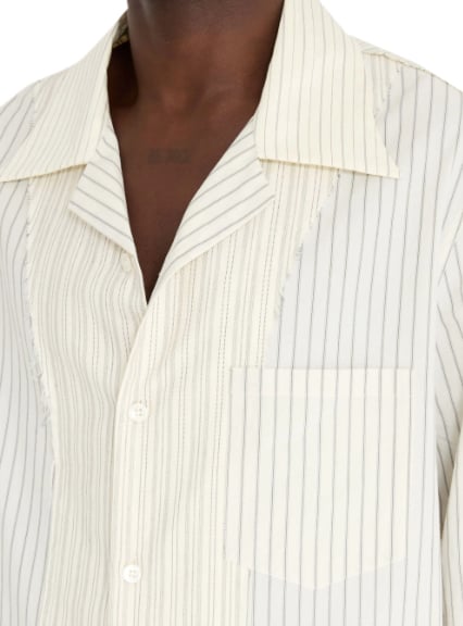 Maison Margiela Long Sleeved Shirt Striped Wit