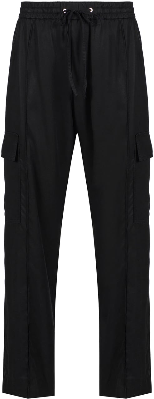 Iceberg Black cargo-fit trousers in Tencel with Iceberg embroidery Zwart