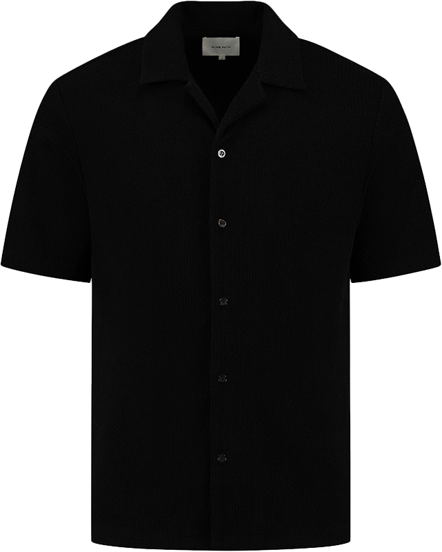 Pure Path Pure Path Regular Fit Shortsleeve Shirts Zwart