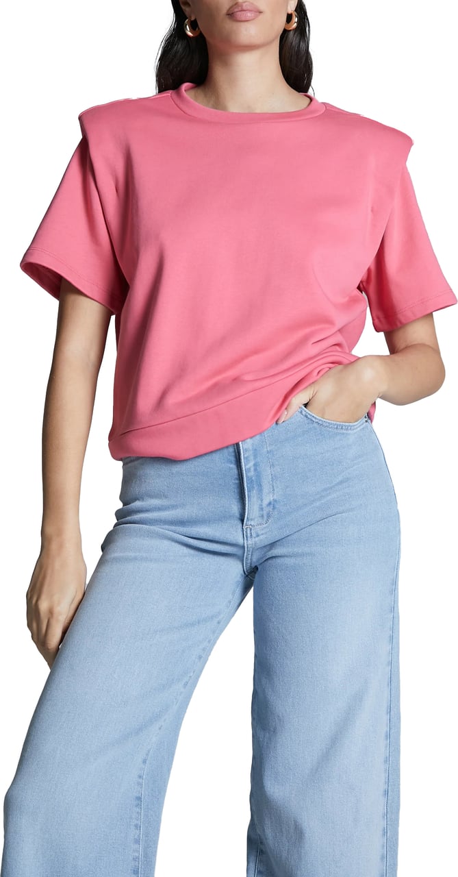 Homage to Denim Short sleeves sweater with should Roze