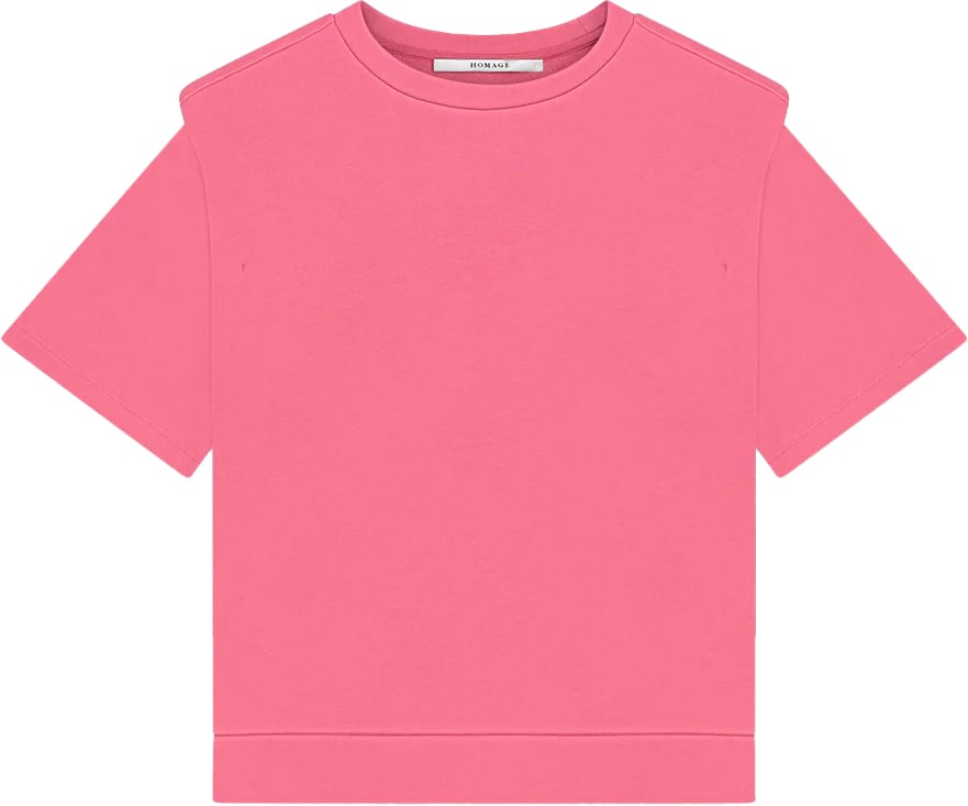 Homage to Denim Short sleeves sweater with should Roze