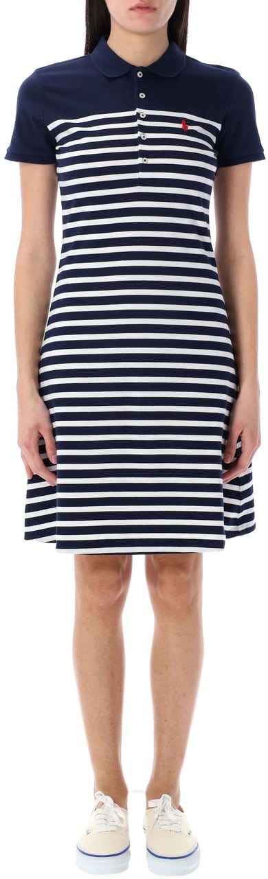Ralph Lauren Polo Midi Dress Triped Cruise Navy White Wit