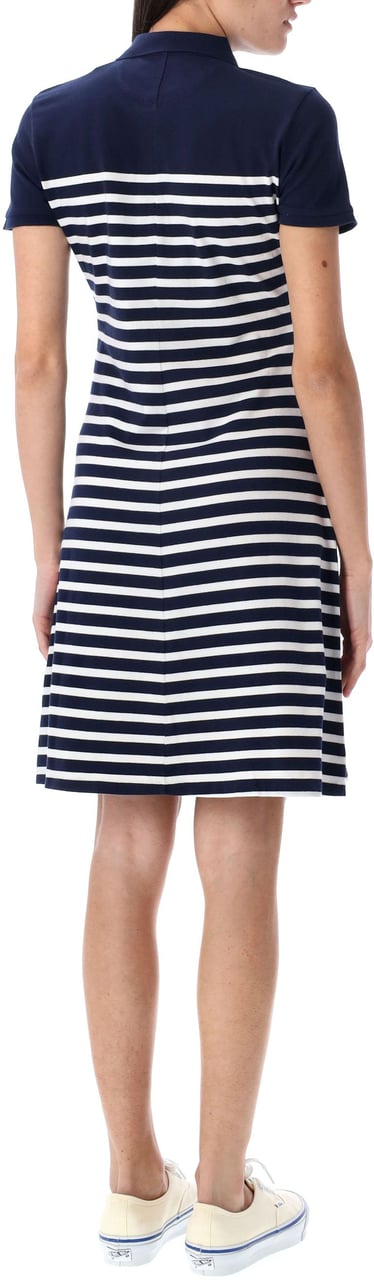 Ralph Lauren Polo Midi Dress Triped Cruise Navy White Wit