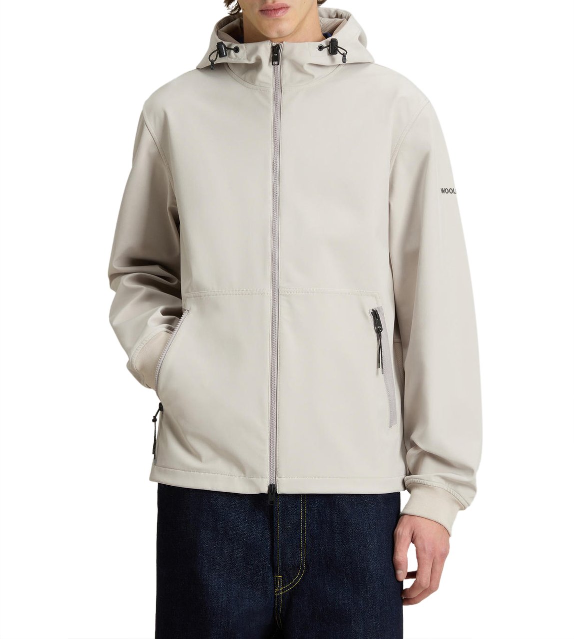 Woolrich Soft Shell Full-Zip Hoodie Dove Beige