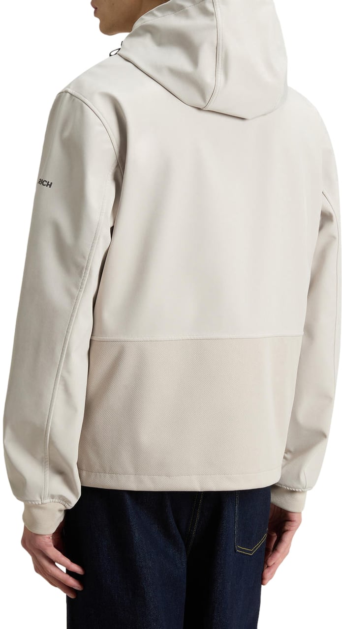 Woolrich Soft Shell Full-Zip Hoodie Dove Beige