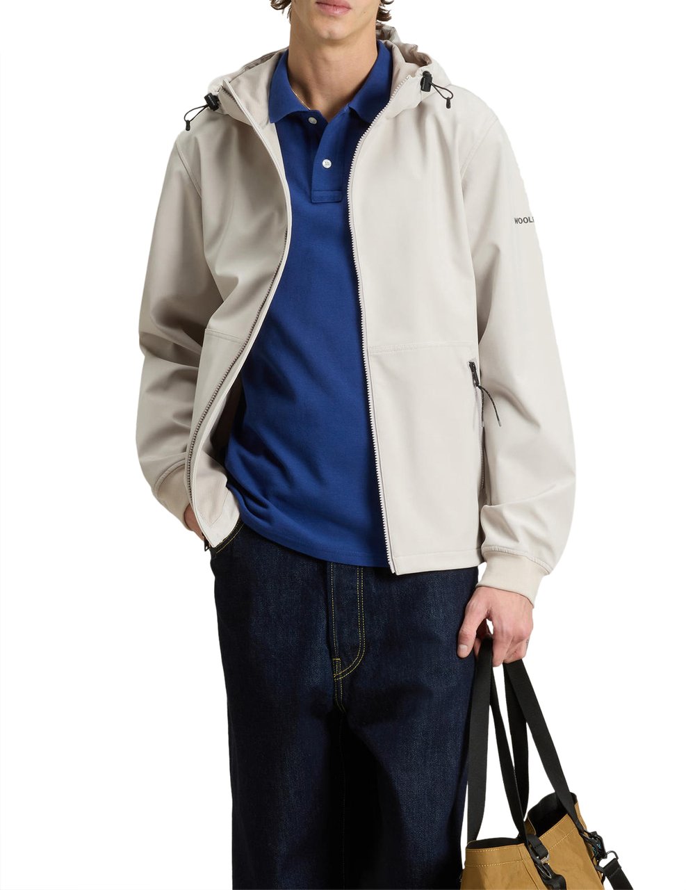 Woolrich Soft Shell Full-Zip Hoodie Dove Beige