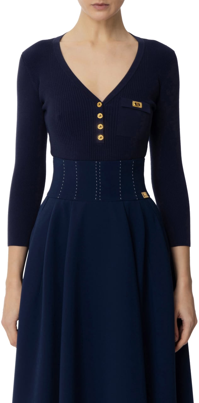 Elisabetta Franchi Sweaters Blue Blauw
