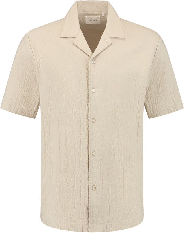 Pure Path Pure Path Overshirt Korte Mouw Beige