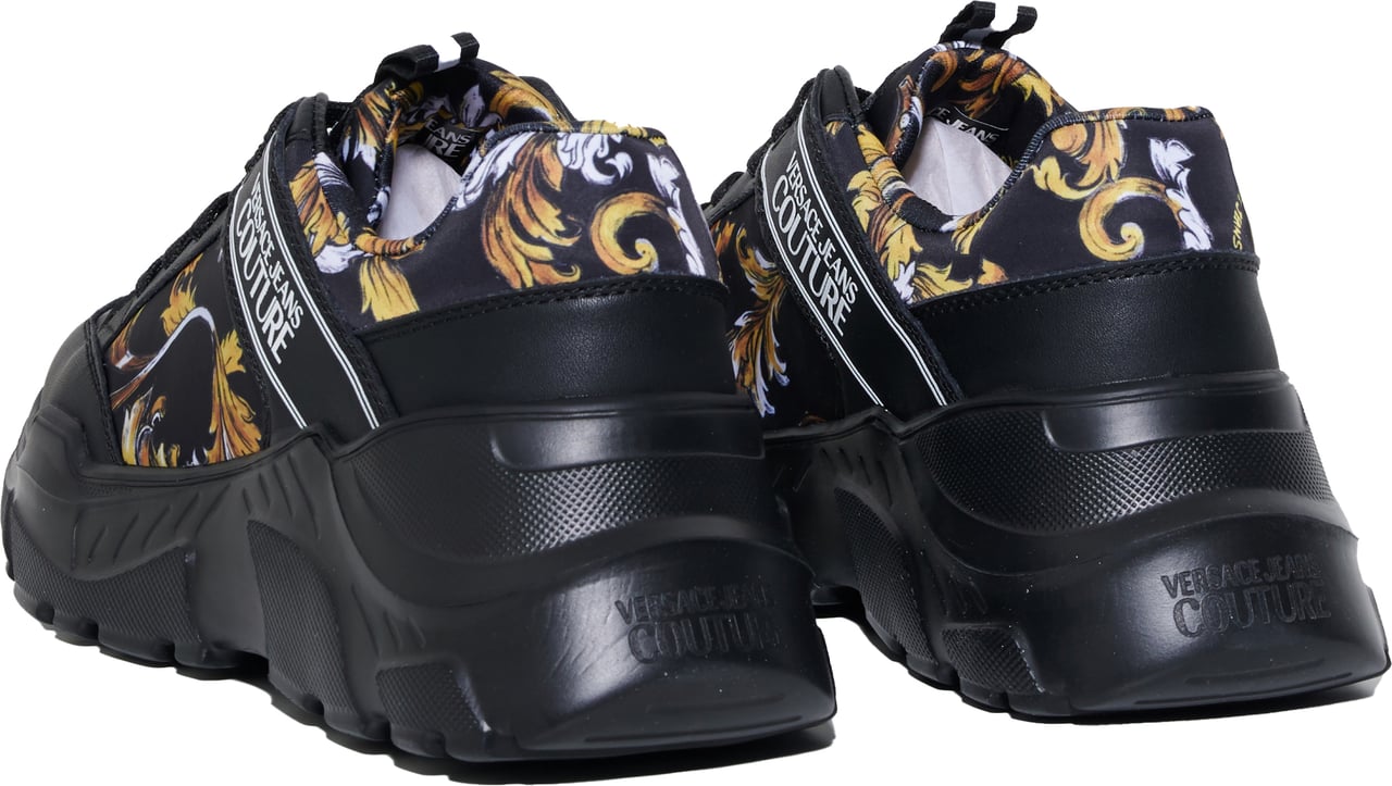 Versace Jeans Couture Black baroque sneaker Zwart