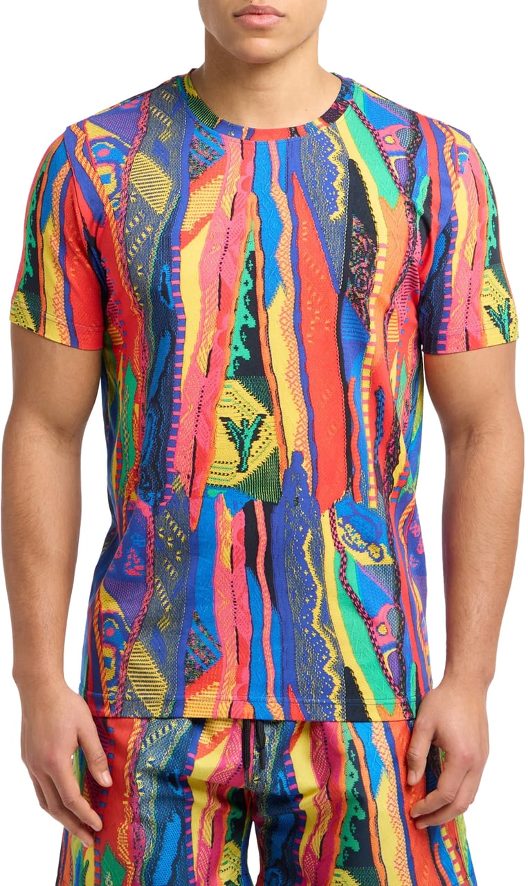 Carlo Colucci Knit Print T-shirt Red Divers