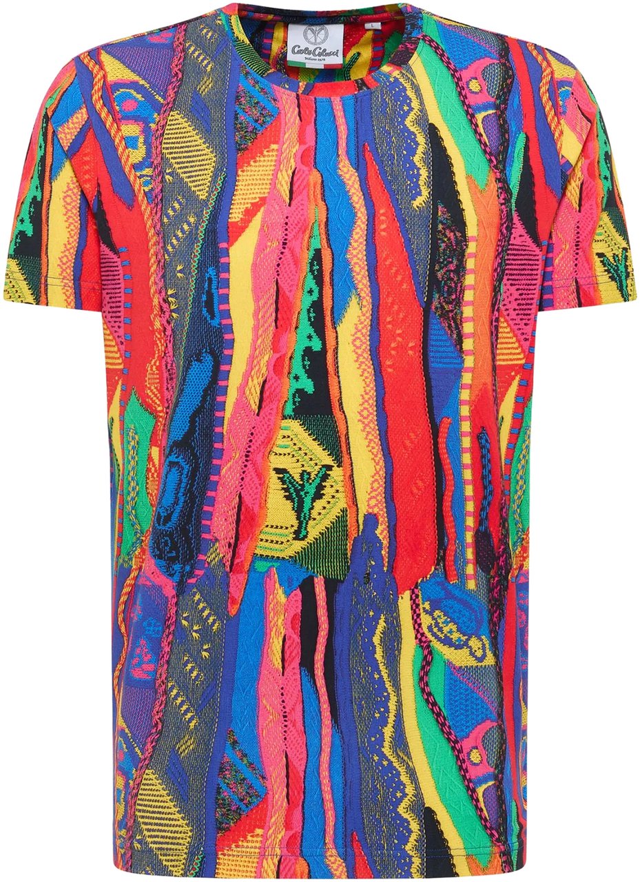 Carlo Colucci Knit Print T-shirt Red Divers