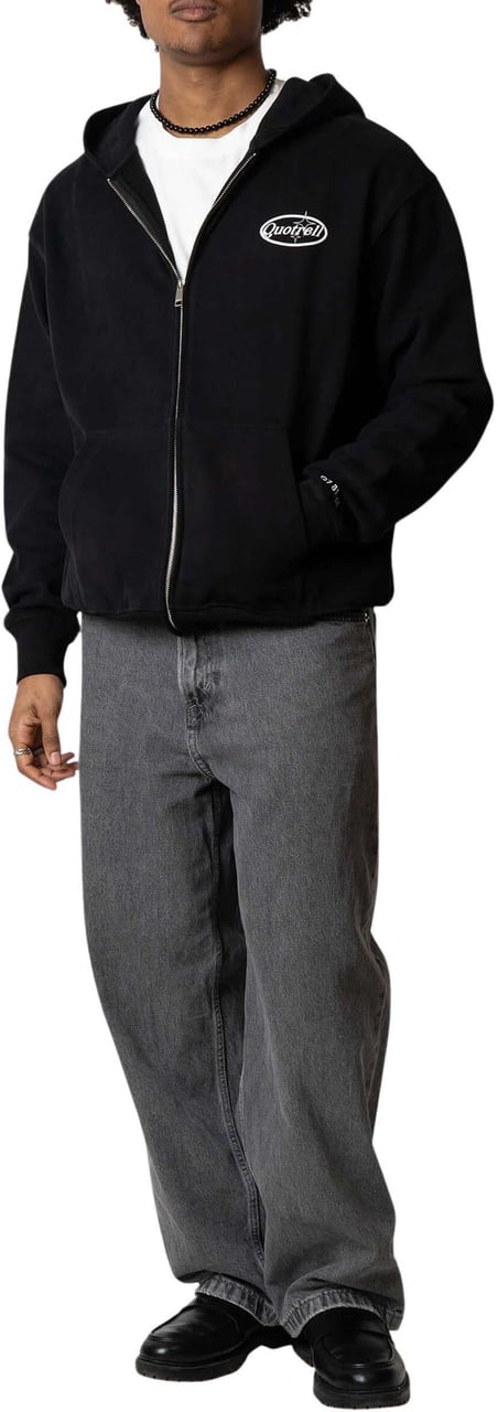 Quotrell Sydney Zip Hoodie | Black/white Zwart
