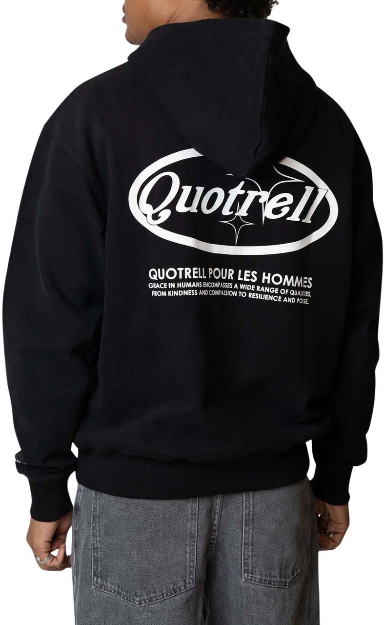 Quotrell Sydney Zip Hoodie | Black/white Zwart