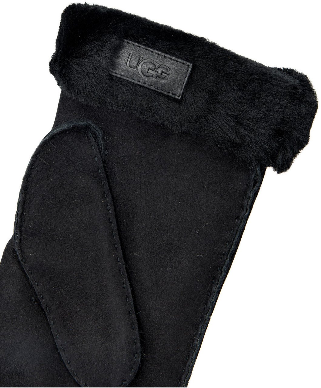 UGG Atherson Embroidered Sheepskin Mitten Gloves Zwart