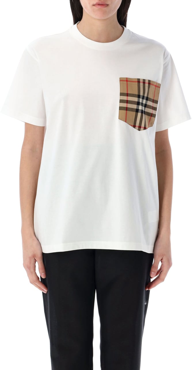 Burberry Carrick Chk Pkt A Bianco Wit