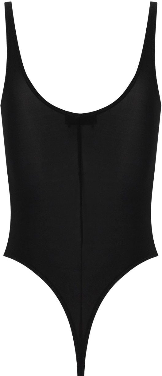 Elisabetta Franchi Body in Jersey con Dettagli Gioiello Zwart