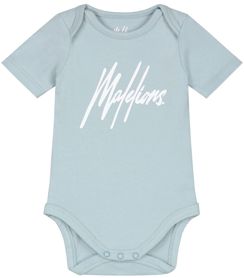 Malelions Malelions Baby Signature Shortsleeve Bodysuit Blauw