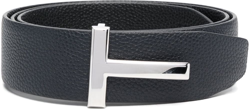 Tom Ford Reversible T Belt Blue Blauw
