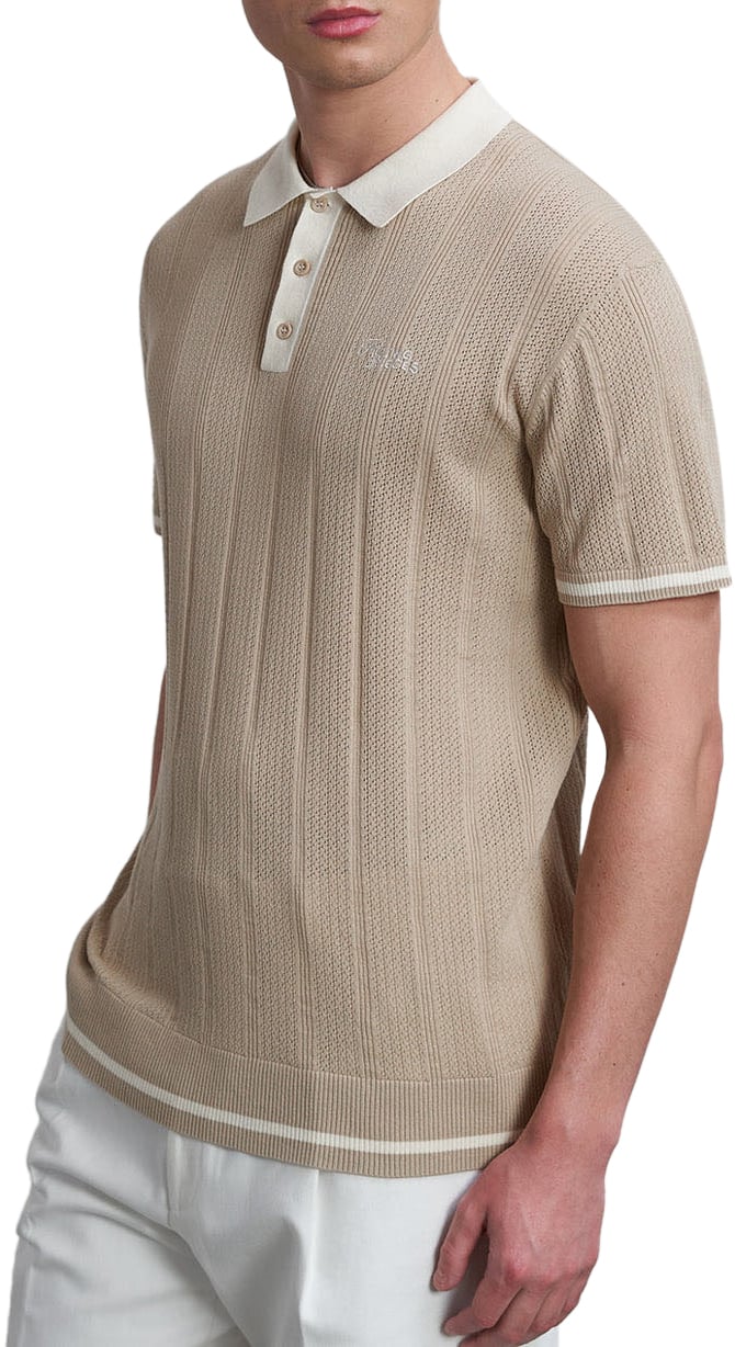Filling Pieces Knit Polo White Pepper Wit