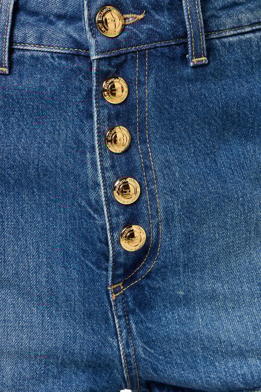 Elisabetta Franchi Shorts Blue Denim Blauw
