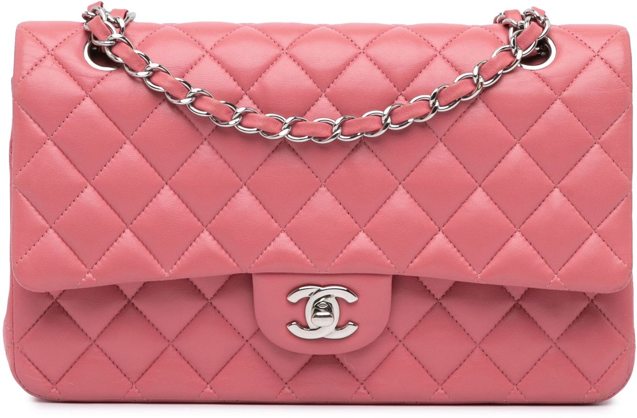 Chanel Medium Classic Lambskin Double Flap Roze