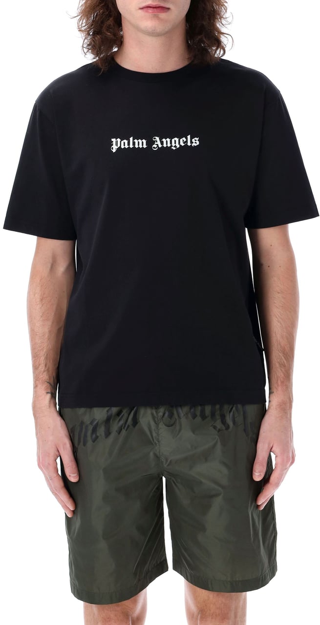 Palm Angels Palm Angels T-shirt E Polo Nero E Bianco Zwart