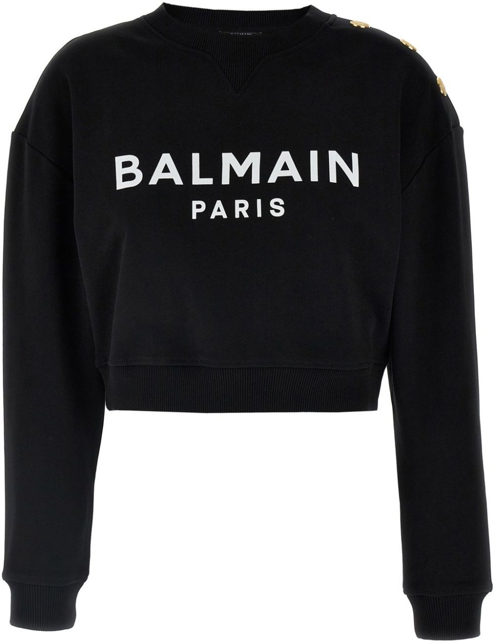 Balmain Balmain Black cotton sweatshirt Zwart