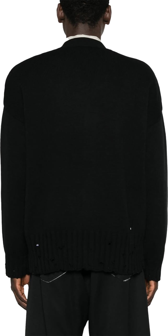 Marni cardigan en coton a col v Zwart