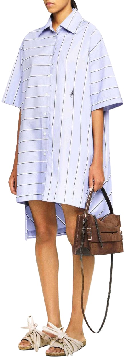 J.W. Anderson Short Sleeve Shirt Dress Glacier Blue Blauw