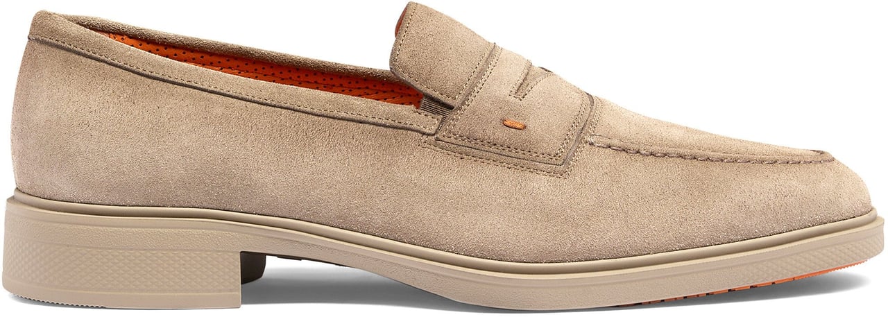 Santoni Men's suede Easy loafer Wit