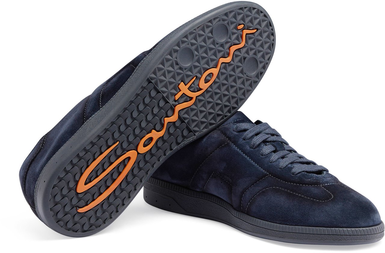Santoni Men's suede sneaker Wit