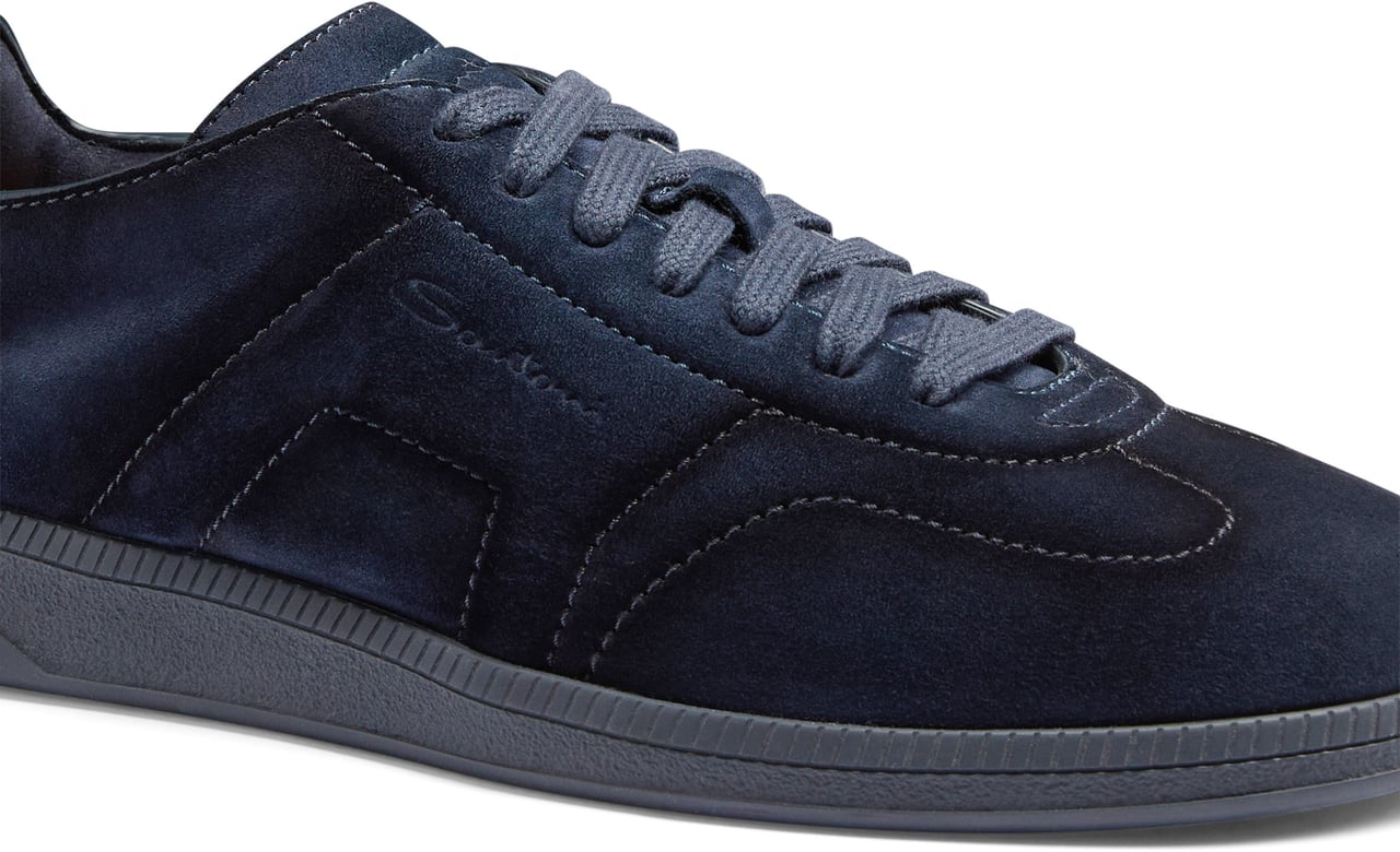 Santoni Men's suede sneaker Wit