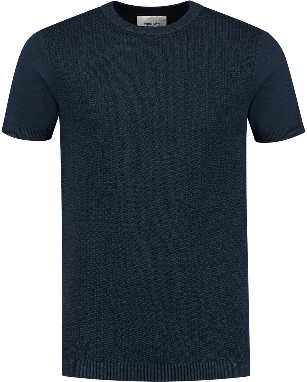 Pure Path Braided knitwear T-Shirt Blauw